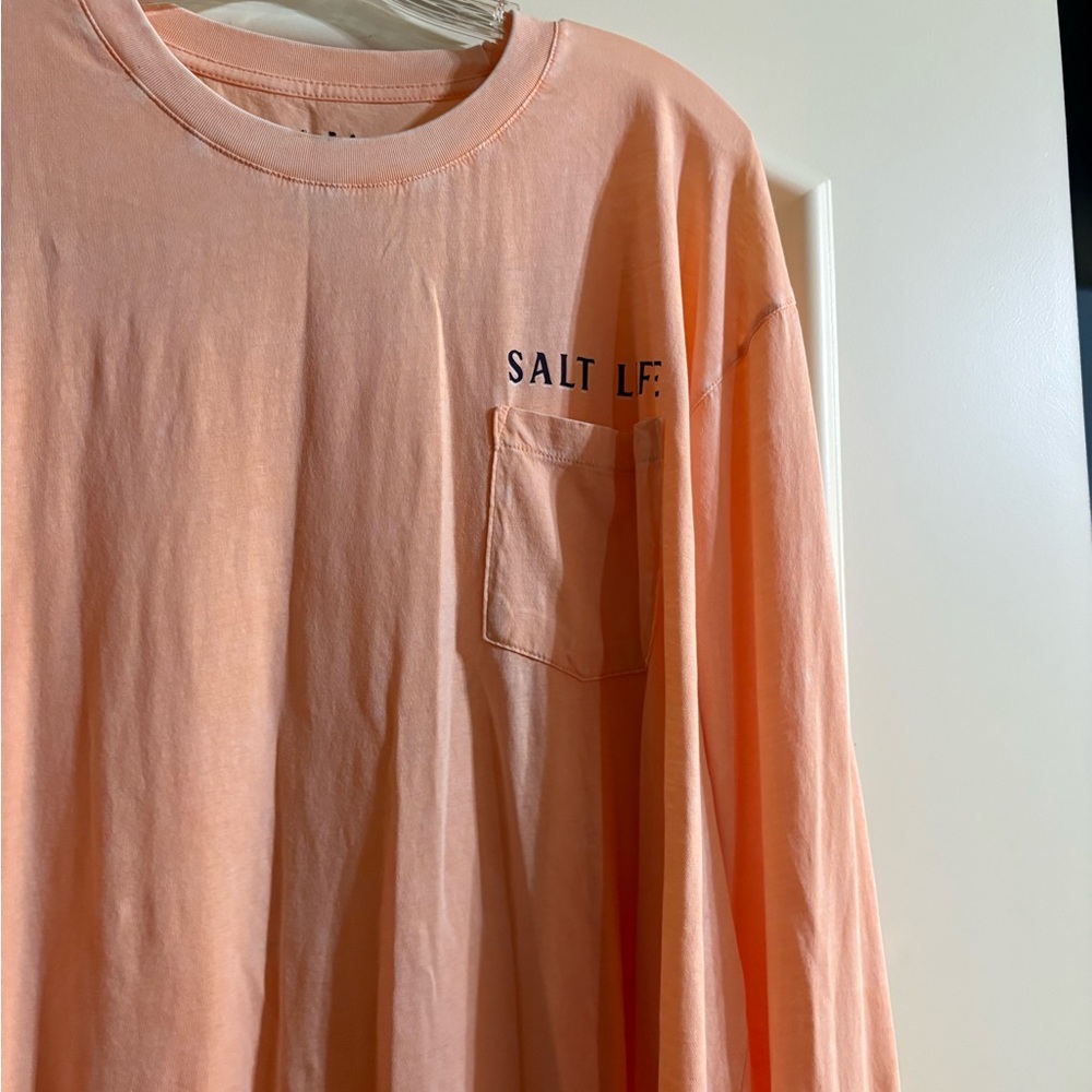 Salt Life Long-Sleeve Pocket Tee In Peach